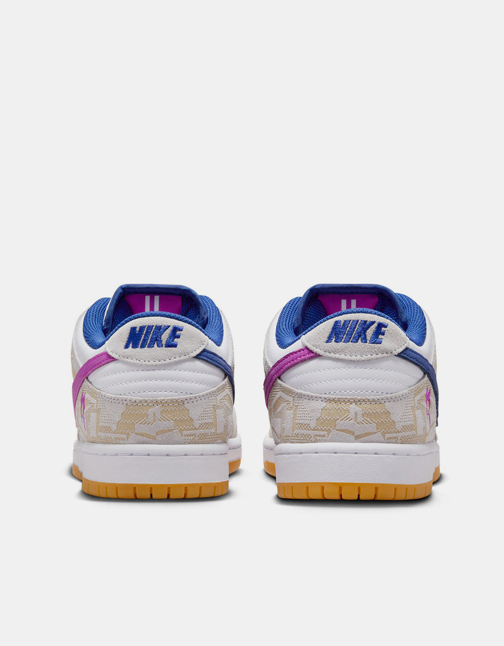 Nike SB 'Rayssa' Dunk Low Premium QS Skate Shoes - Pure Platinum/Deep Royal Blue/Vivid Purple/White/Gum Yellow