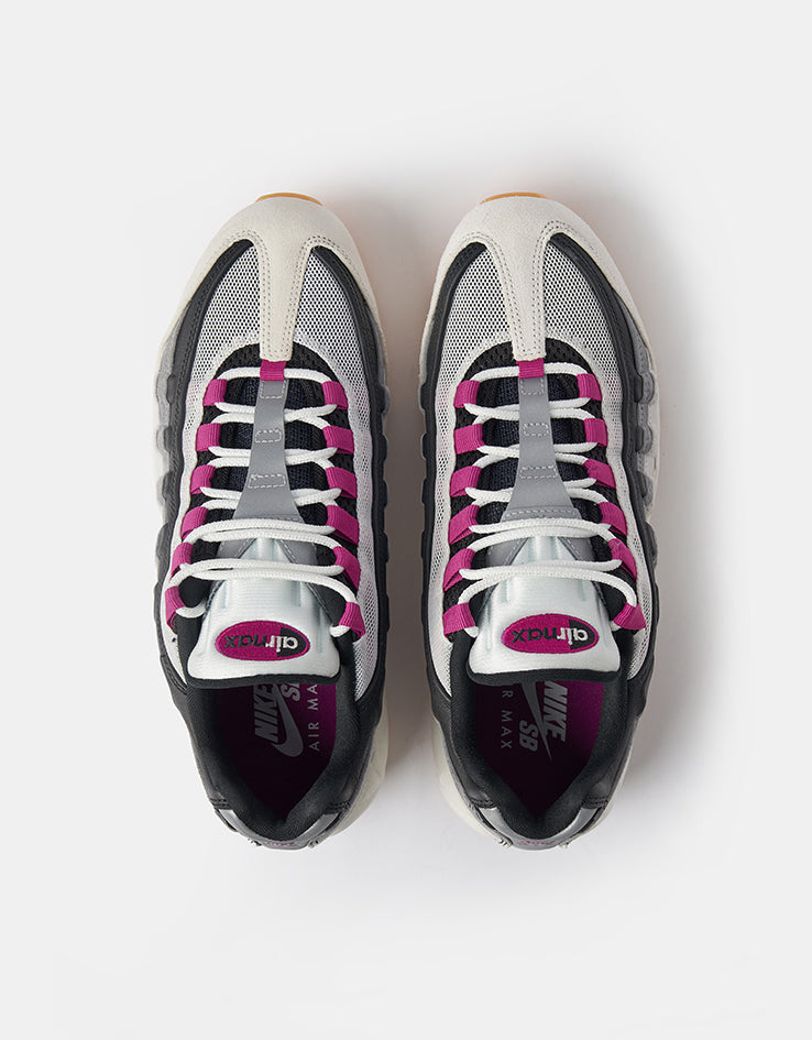 Nike SB Air Max 95 Skate Shoes - Summit White/Cactus Flower-Photon