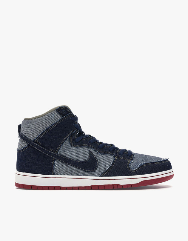 Nike SB Dunk High TRD QS Reese Forbes Blue Denim Skate Shoes