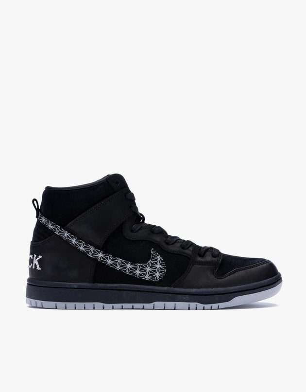 Nike SB Zoom Dunk High Pro QS Skate Shoes - Black/Black-Wolf Grey