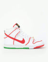Nike SB Dunk High Premium QS Skate Shoes - White/University Red-White
