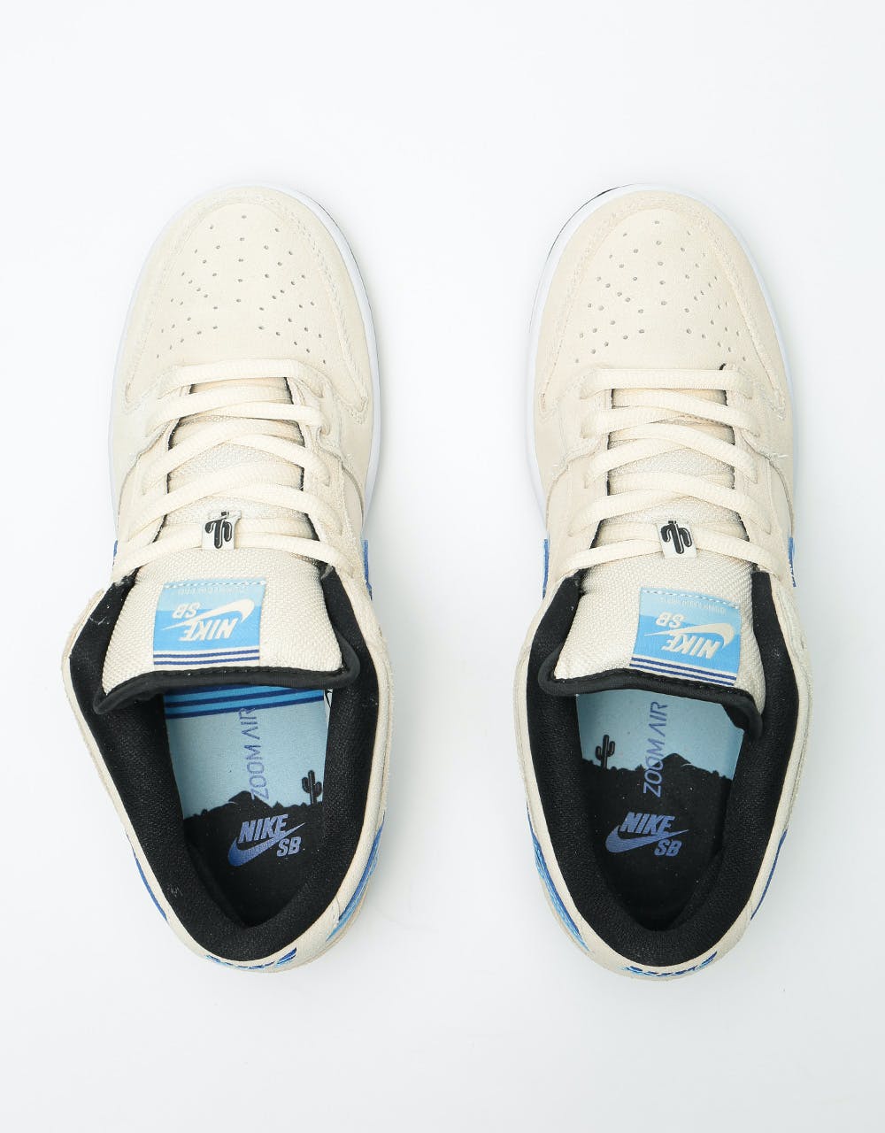 Nike SB Dunk Low Pro Skate Shoes - Light Cream/Deep Royal Blue