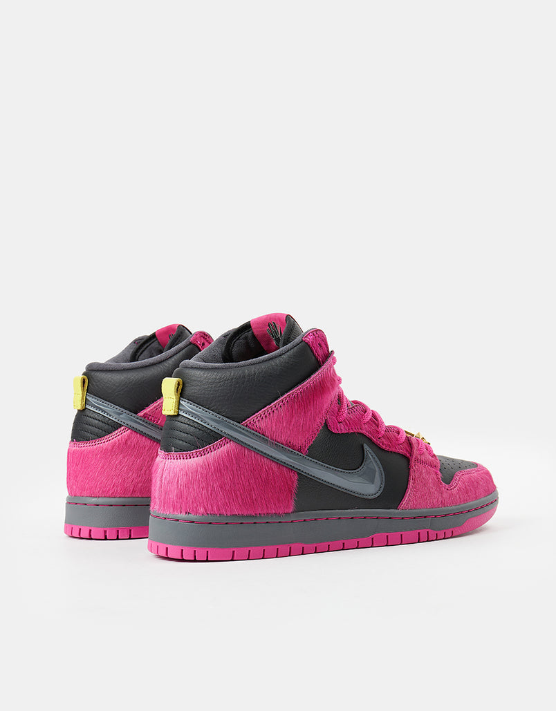 Nike SB 'Run the Jewels' Dunk High QS Skate Shoes - Active Pink