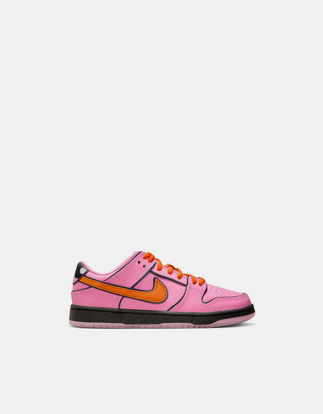 Nike SB x Powerpuff Girls 'Blossom' Dunk Low Pro QS PS Skate Shoes - Lotus Pink/Magma Orange-Orange