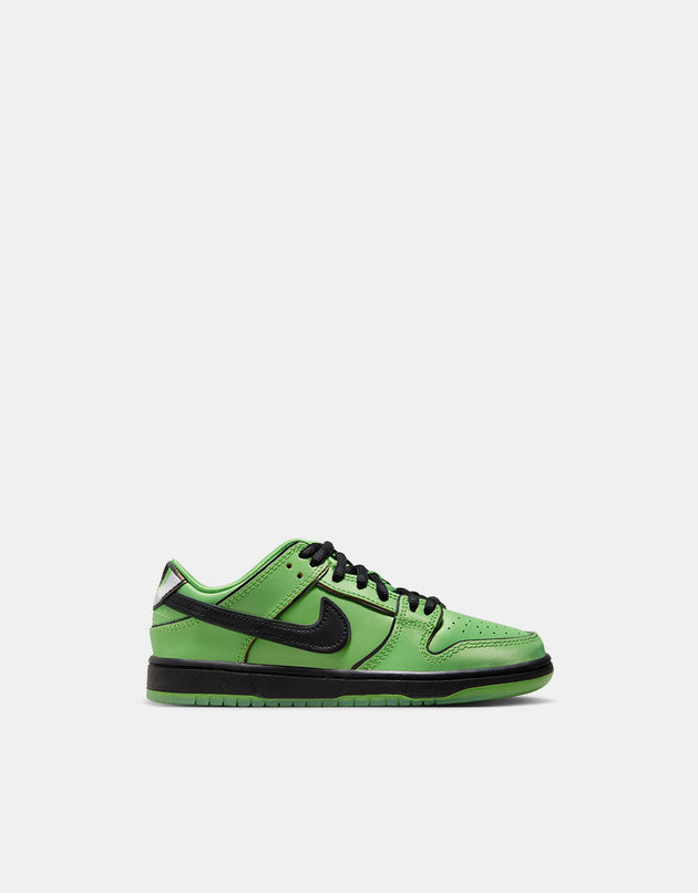 Nike SB x Powerpuff Girls 'Buttercup' Dunk Low Pro QS PS Skate Shoes - Mean Green/Black-Mean Green-Lotus Pink