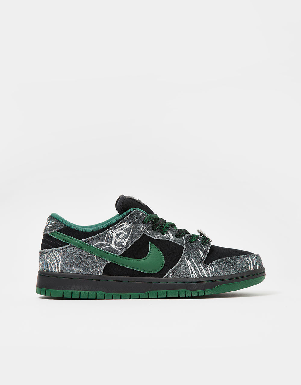 Nike SB 'There' Dunk Low QS Skate Shoes Black/Gorge Green-Summit