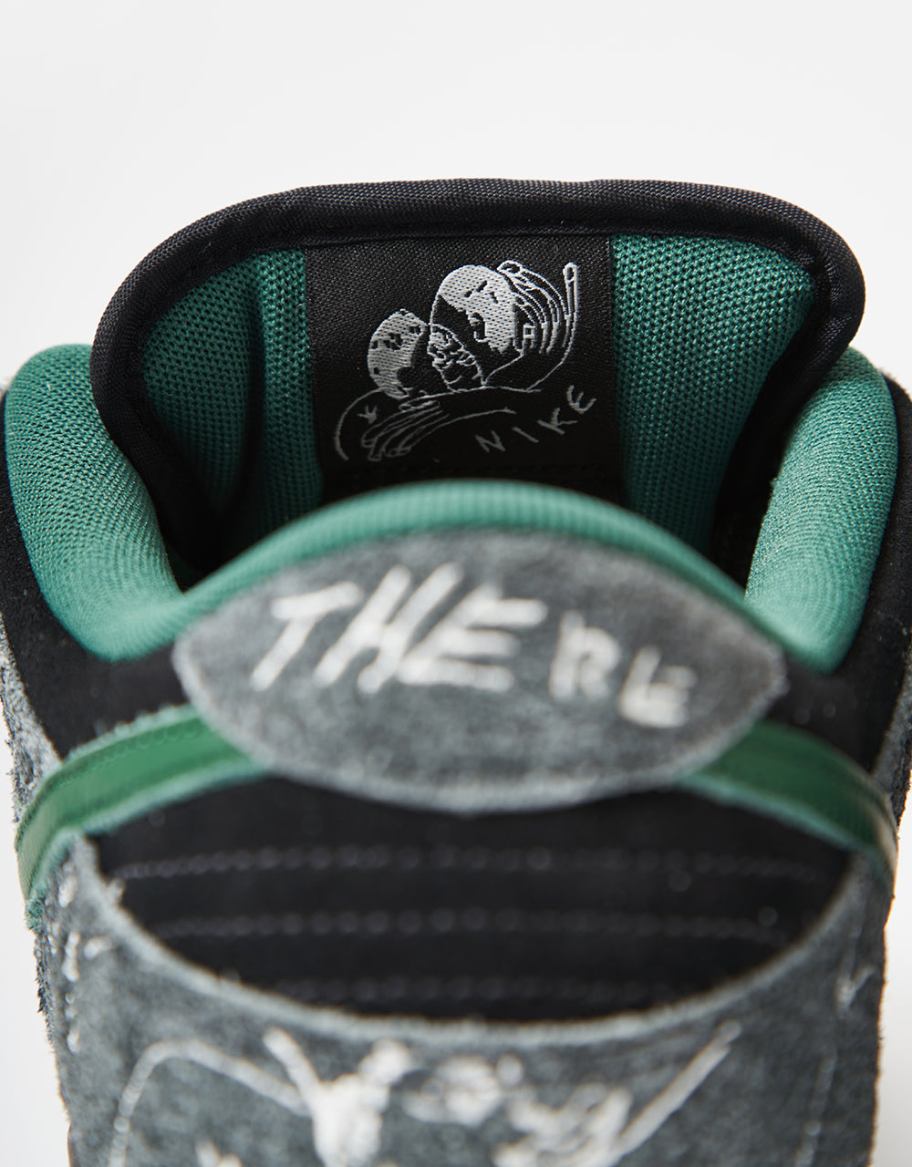 Nike SB 'There' Dunk Low QS Skate Shoes - Black/Gorge Green-Summit White