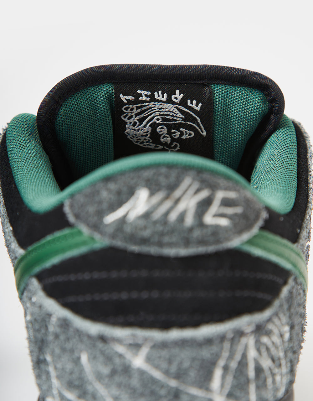 Nike SB 'There' Dunk Low QS Skate Shoes - Black/Gorge Green-Summit White