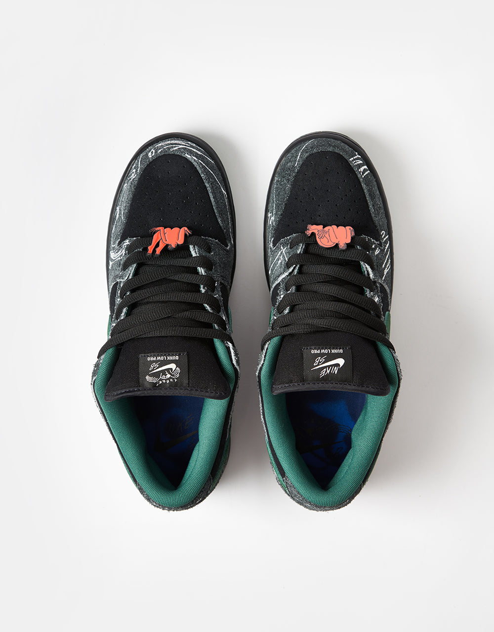 Nike SB 'There' Dunk Low QS Skate Shoes - Black/Gorge Green-Summit