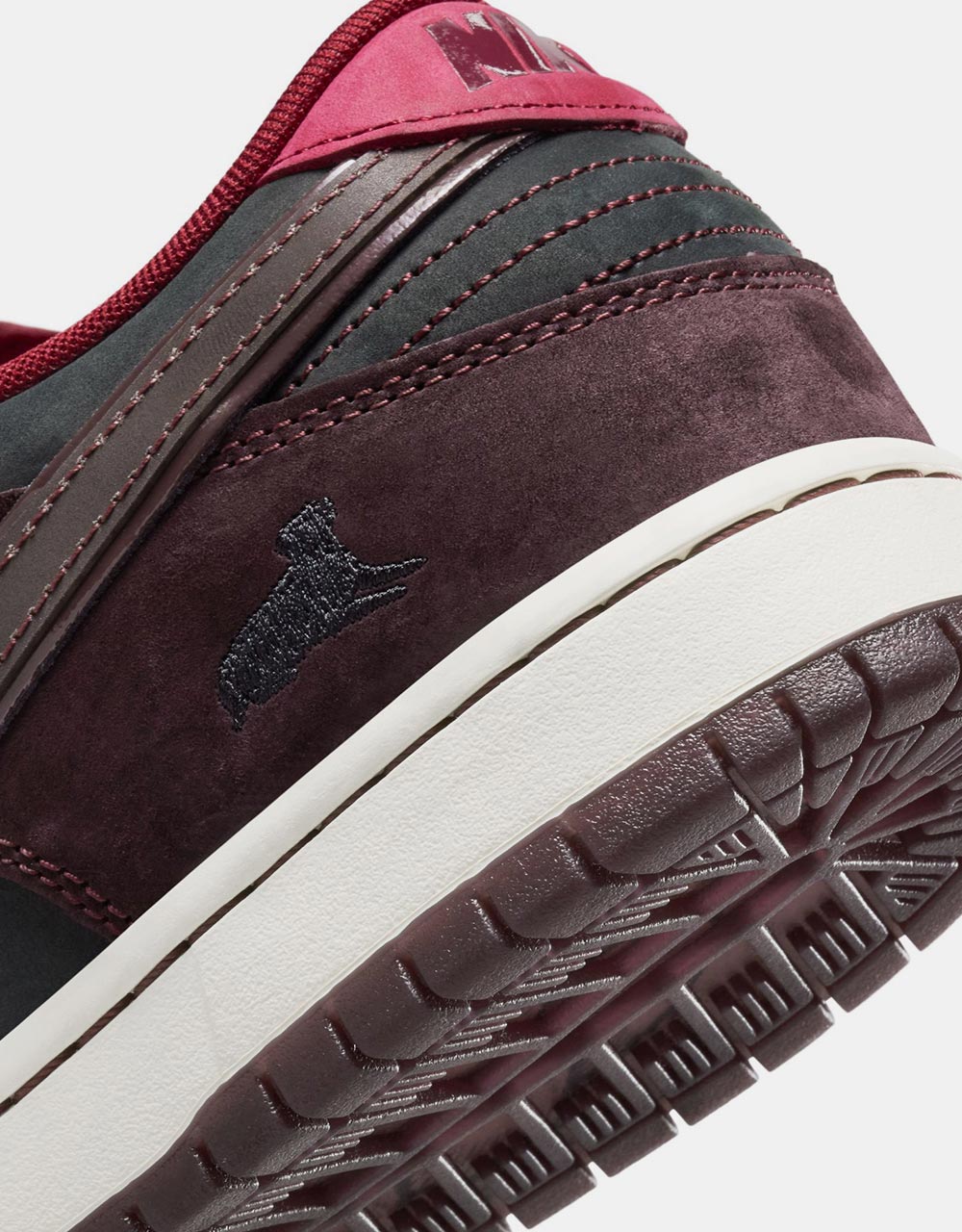 Nike SB 'Riot' Dunk Low Pro QS Skate Shoes - Mahogany/Dark Beetroot-Team Red-Sail