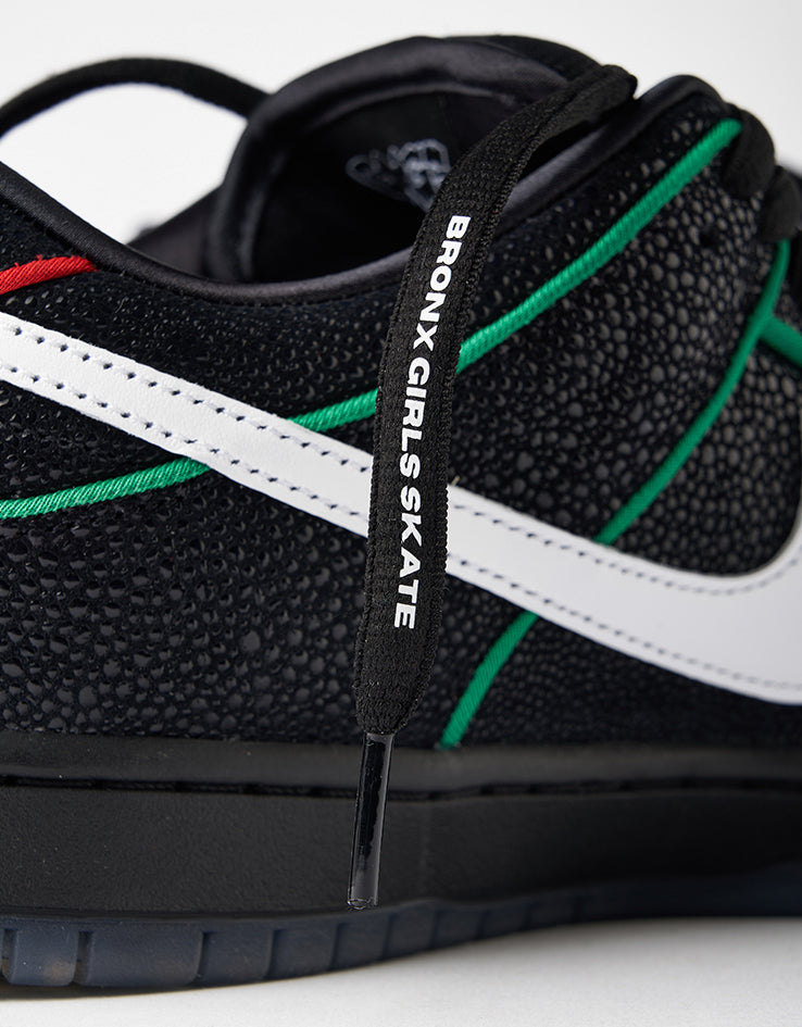 Nike SB 'Bronx Girls' Dunk Low Pro QS Skate Shoes - Black/White-Challenge Red-Total Orange