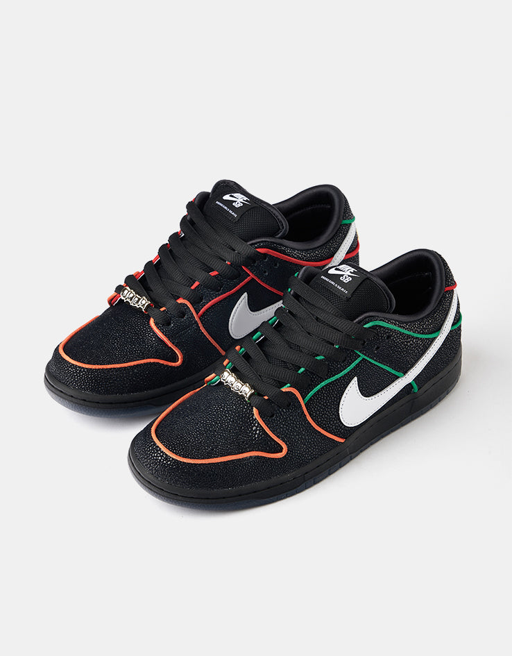 Nike SB 'Bronx Girls' Dunk Low Pro QS Skate Shoes - Black/White-Challenge Red-Total Orange