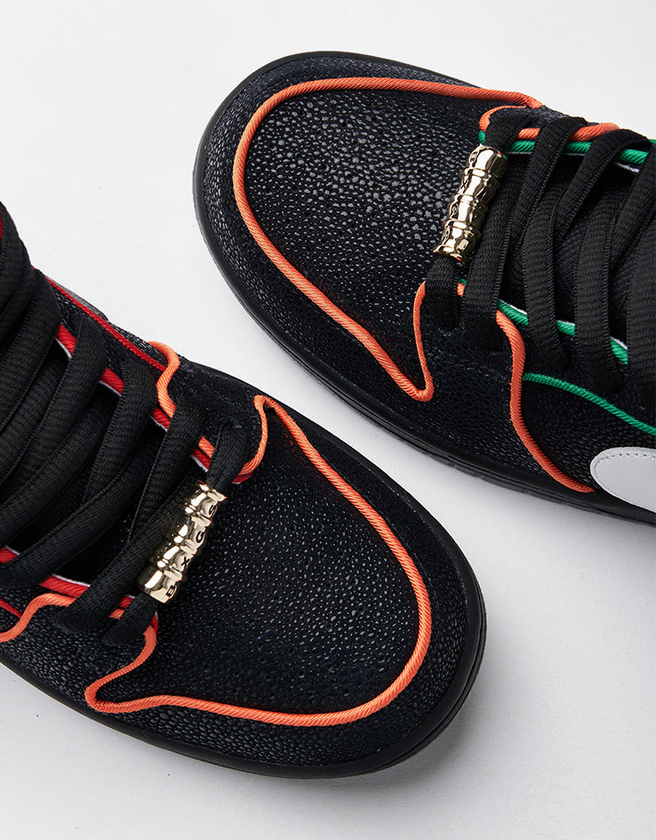 Nike SB 'Bronx Girls' Dunk Low Pro QS Skate Shoes - Black/White-Challenge Red-Total Orange