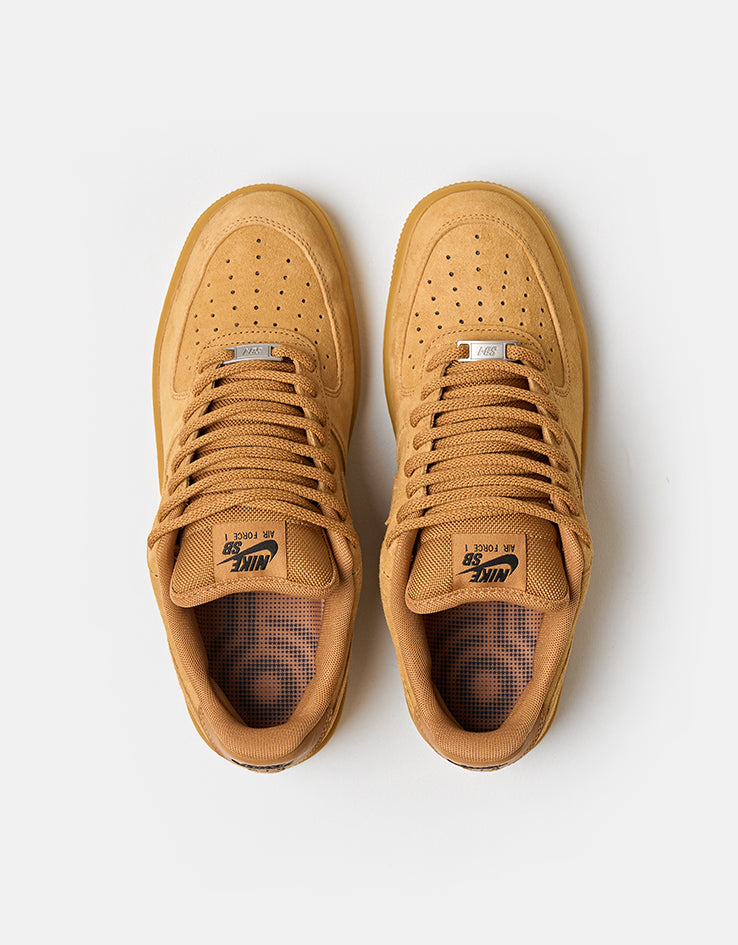 Nike SB Air Force 1  Skate Shoes - Flax/Flax-Black-Gum Light Brown