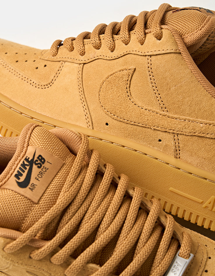 Nike SB Air Force 1  Skate Shoes - Flax/Flax-Black-Gum Light Brown