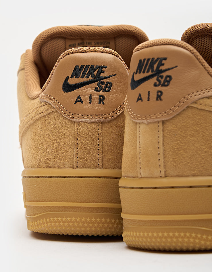Nike SB Air Force 1  Skate Shoes - Flax/Flax-Black-Gum Light Brown
