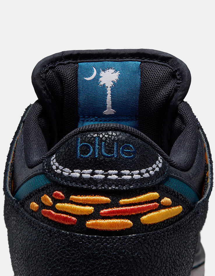 Nike SB 'Bluetile' Dunk Low Pro QS Skate Shoes - Black/Marina-White-Campfire Orange