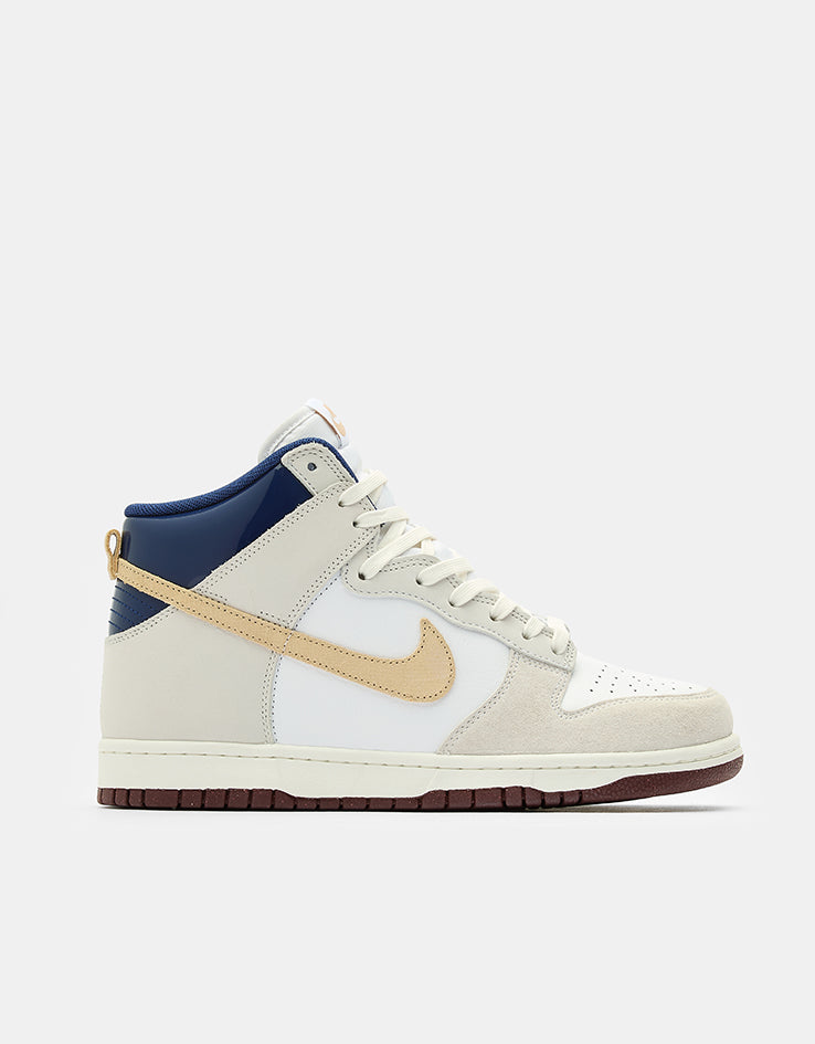 Nike SB 'Beyond' Dunk High Pro QS Skate Shoes - White/Ivory-Sand Dune-Blue/Void