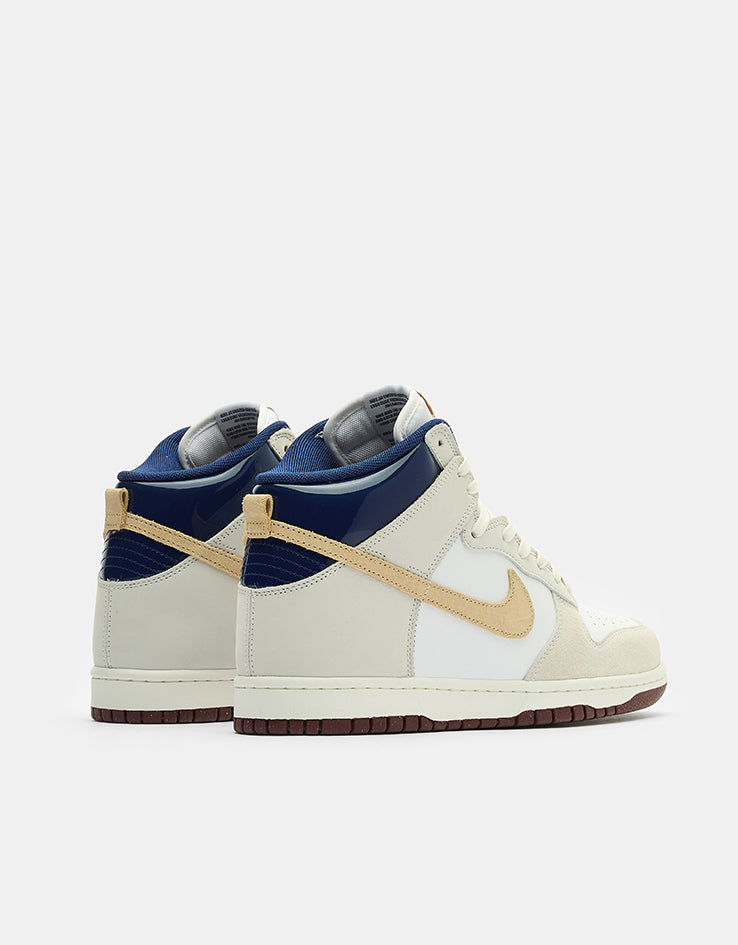 Nike SB 'Beyond' Dunk High Pro QS Skate Shoes - White/Ivory-Sand Dune-Blue/Void