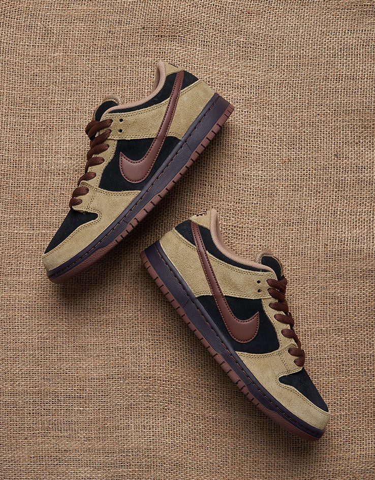 Nike SB Dunk Low Pro Skate Shoes - Filbert/Lt Chocolate-Black-Burgundy