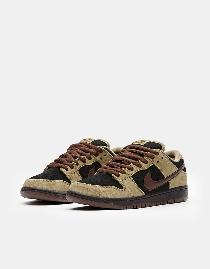 Nike SB Dunk Low Pro Skate Shoes - Filbert/Lt Chocolate-Black-Burgundy