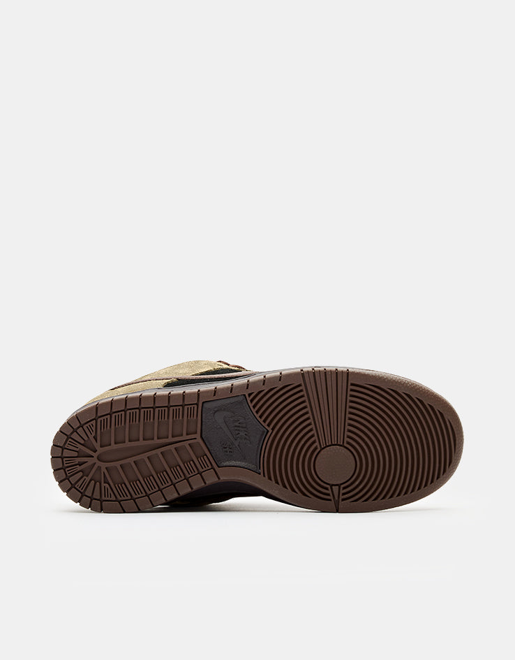 Nike SB Dunk Low Pro Skate Shoes - Filbert/Lt Chocolate-Black-Burgundy