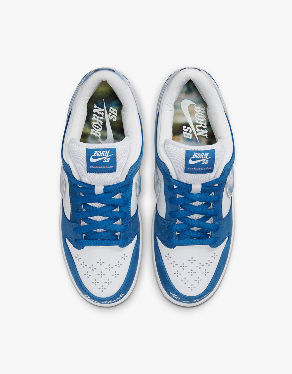 Nike SB 'Born x Raised' Dunk Low Pro QS Skate Shoes - Deep Royal/White