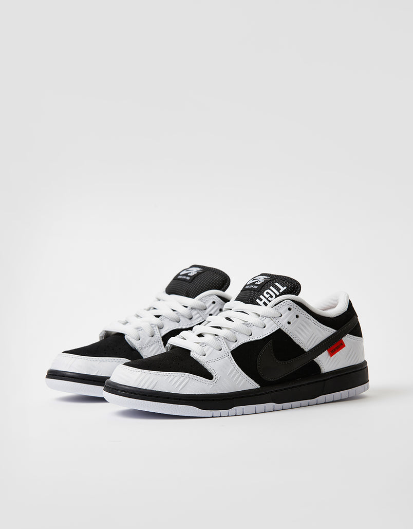 Nike SB 'Tightbooth' Dunk Low QS Skate Shoes - White/Black-Safety