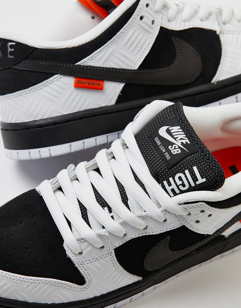 Nike SB 'Tightbooth' Dunk Low QS Skate Shoes - White/Black-Safety