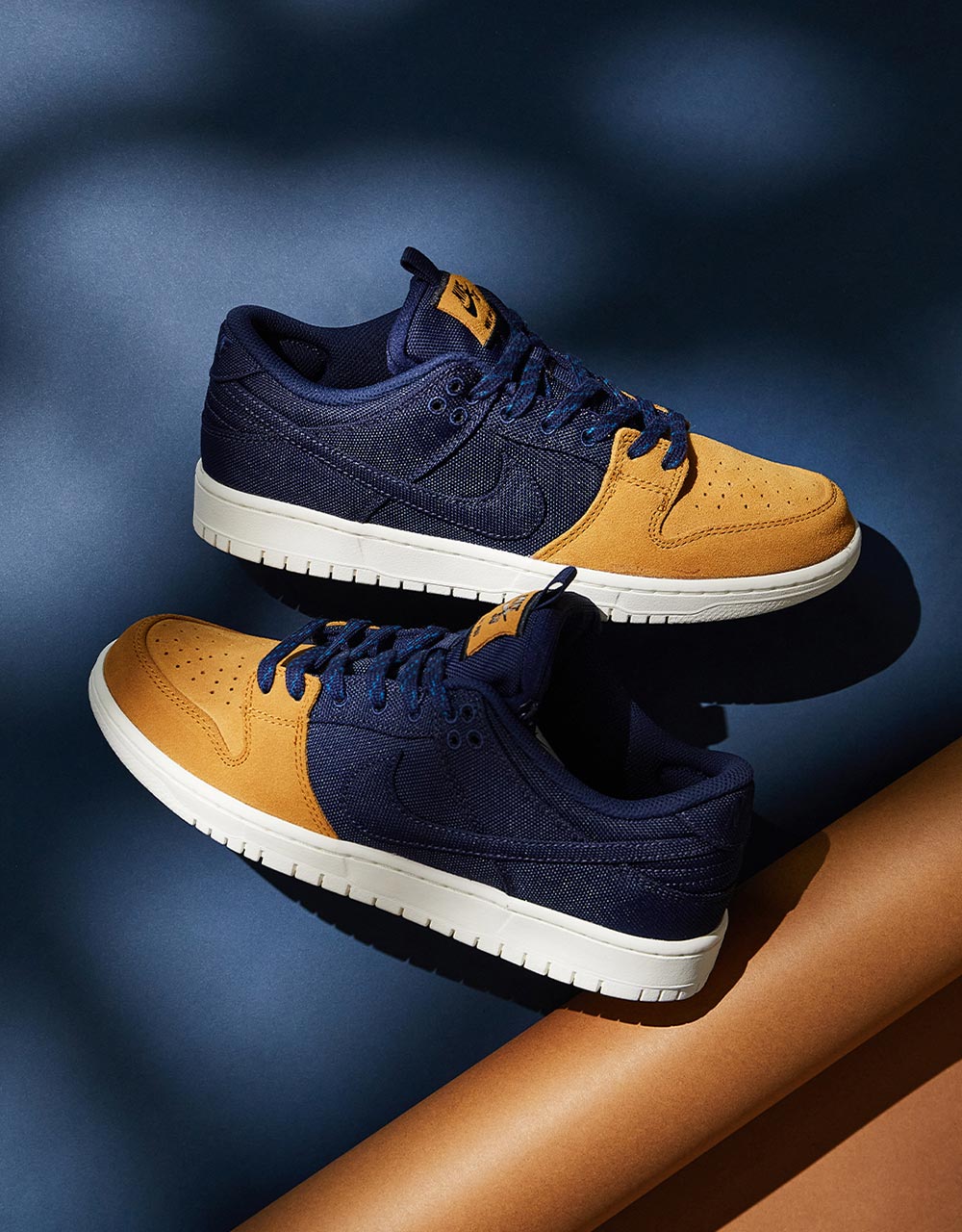 Nike SB Dunk Low Pro Premium Skate Shoes - Midnight Navy/Midnight Navy-Desert