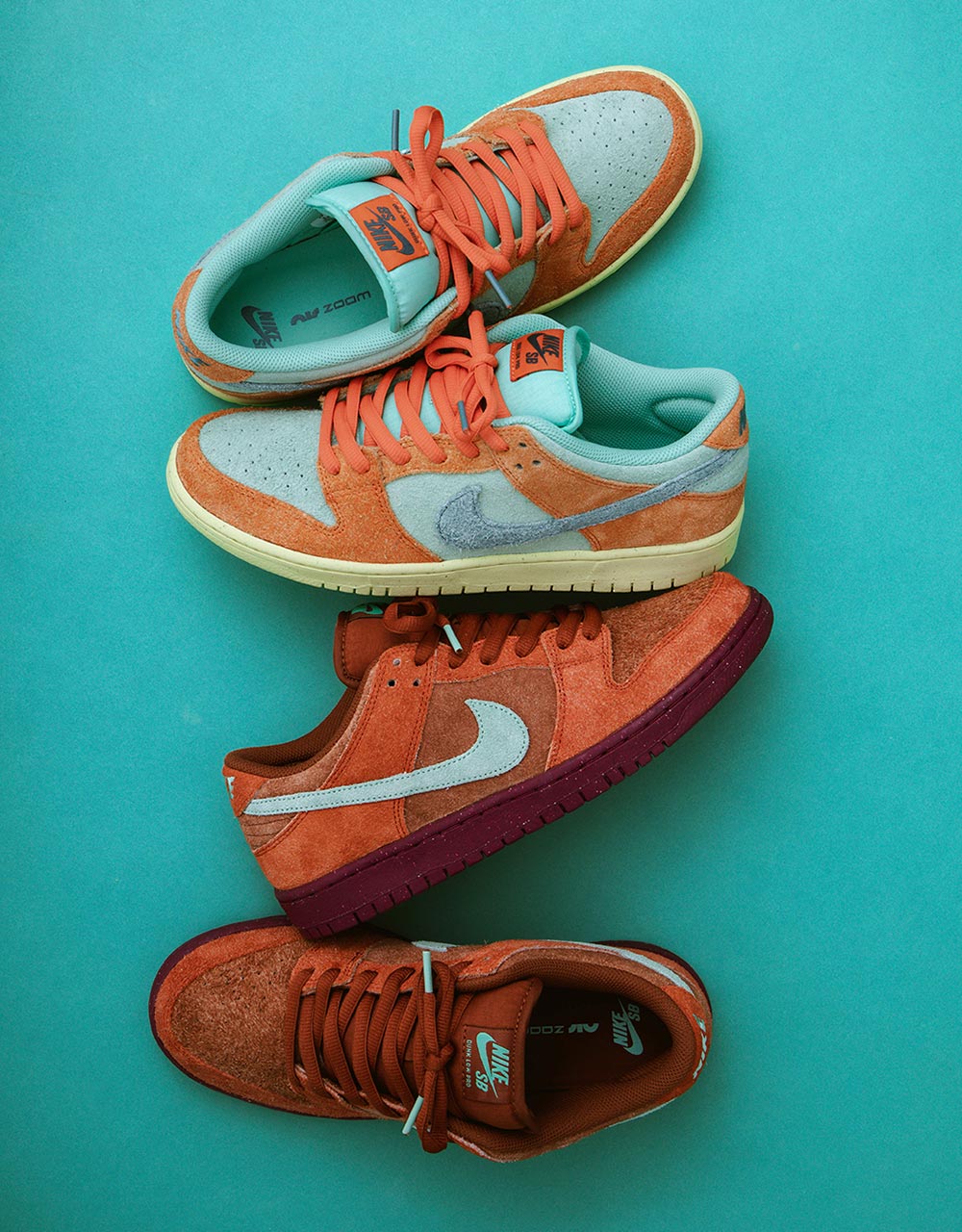 Nike SB Dunk Low Pro Premium - Orange/Noise Aqua-Emerald Rise-Orange-Lemon Chiffon