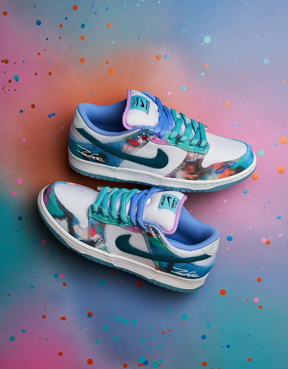 Nike SB Futura Dunk Low OG QS Skate Shoes Bleached Aqua Geode Teal White