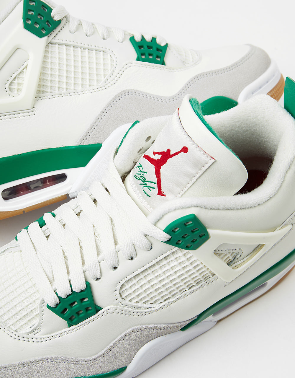 Air jordan 4 white hot sale green