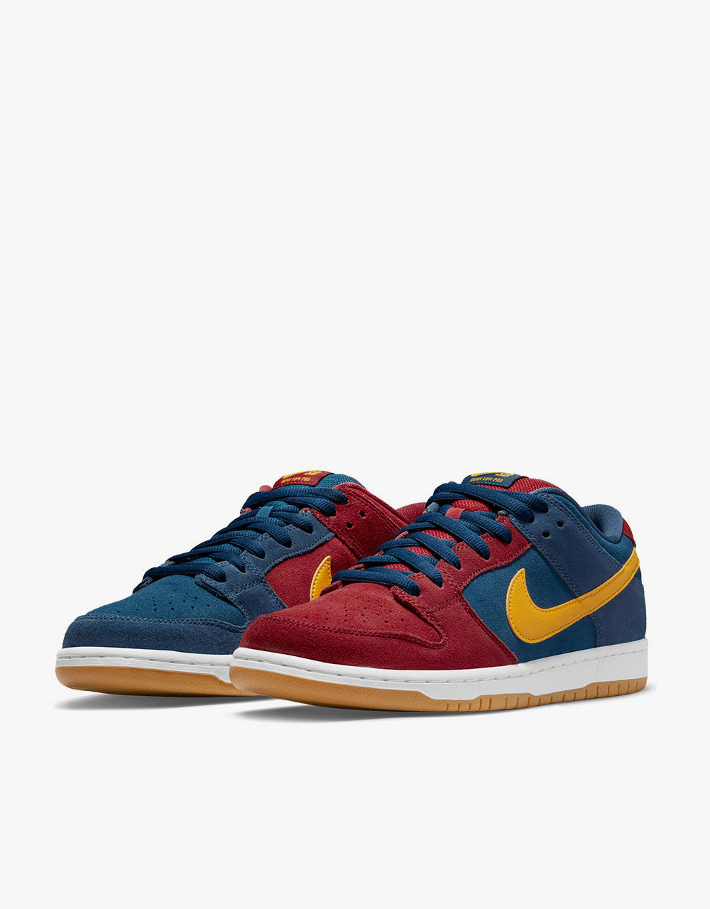 Nike SB 'Barcalona' Dunk Low Pro Skate Shoes - Navy/University Gold-Gym Red-Court Blue