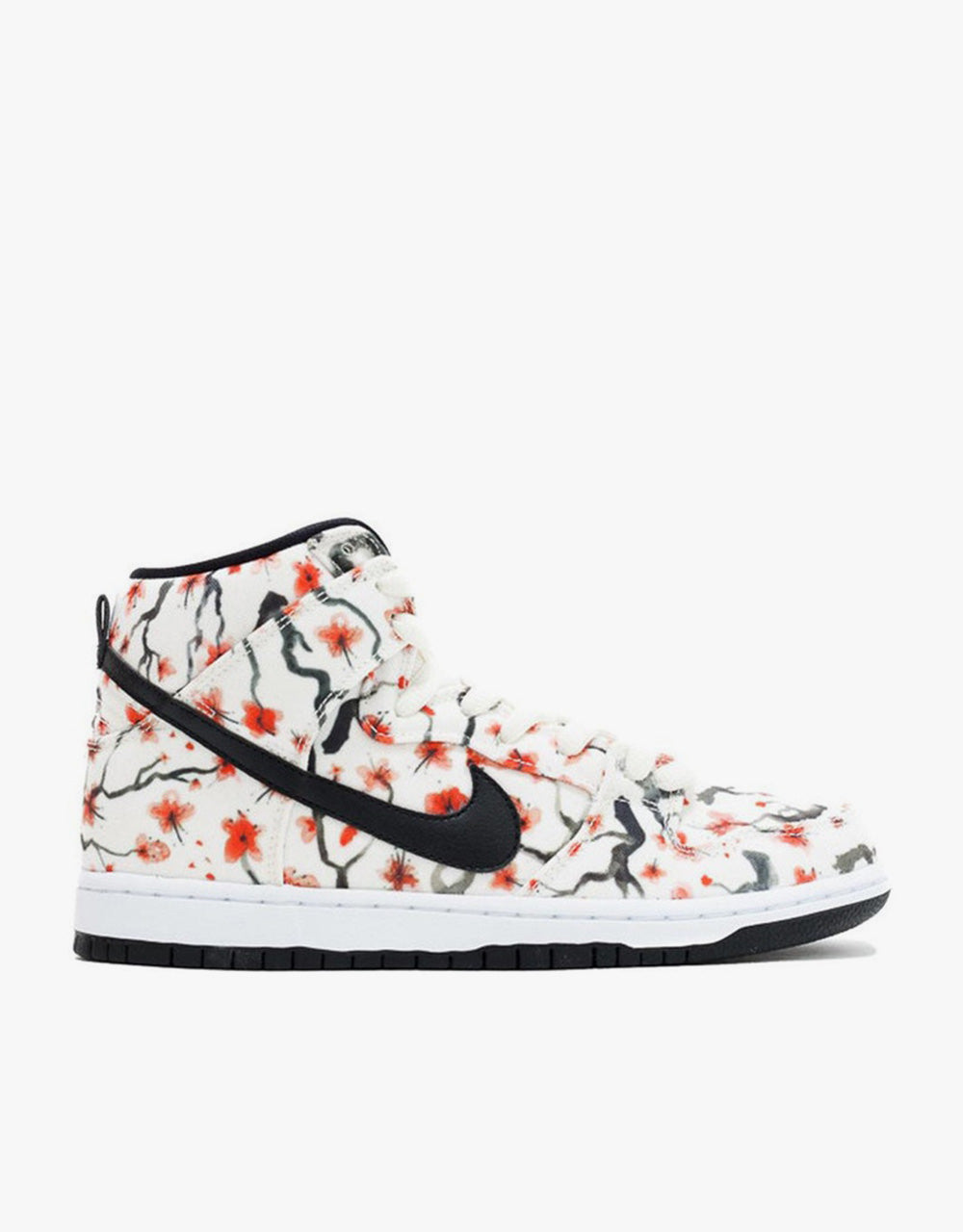 Nike SB Dunk High Pro Skate Shoes - Sail/Black-Lt-Crimson-White