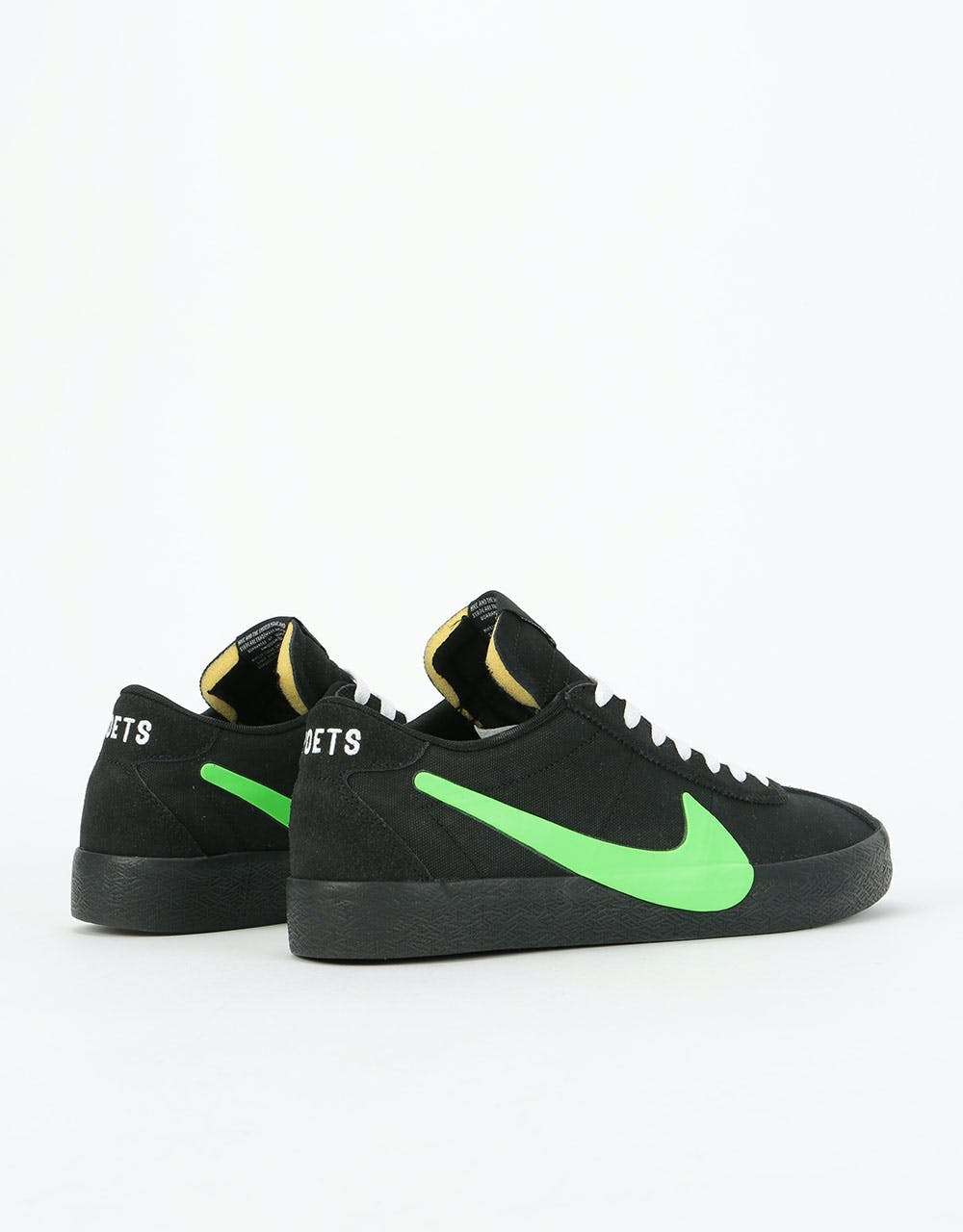 Nike SB x Poets Zoom Bruin QS Skate Shoes Black Voltage Green White