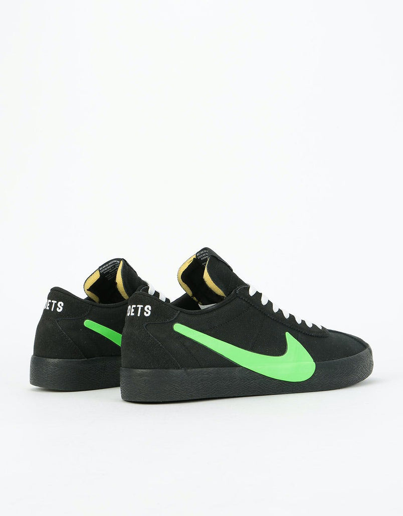 Nike SB x Poets Zoom Bruin QS Skate Shoes - Black/Voltage Green