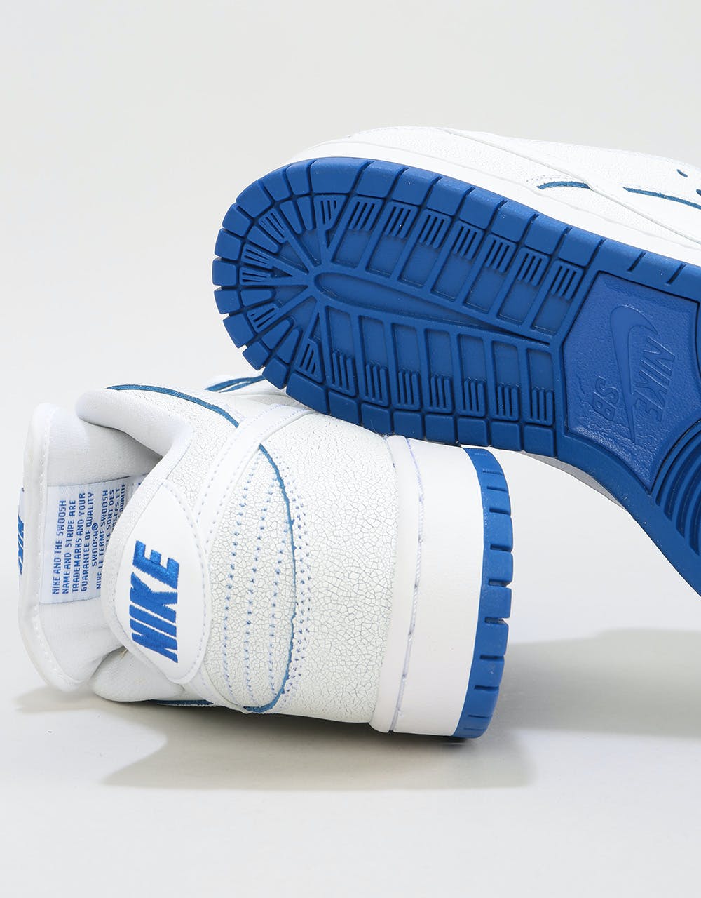 Nike SB Dunk Low Pro Premium Skate Shoes - White/White-Game Royal