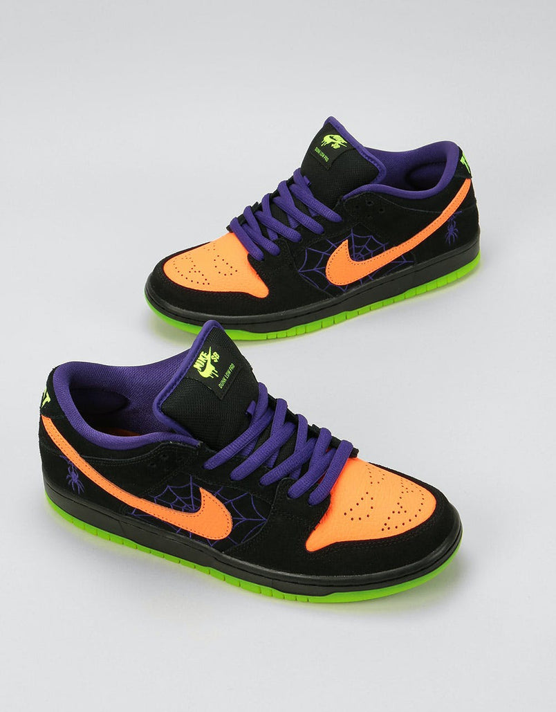 Nike SB Dunk Low Pro Skate Shoes - Black/Total Orange-Court Purple
