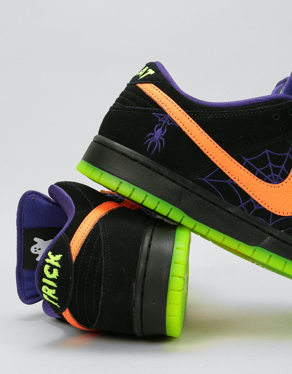 Nike SB Dunk Low Pro Skate Shoes Black Total Orange Court Purple Volt