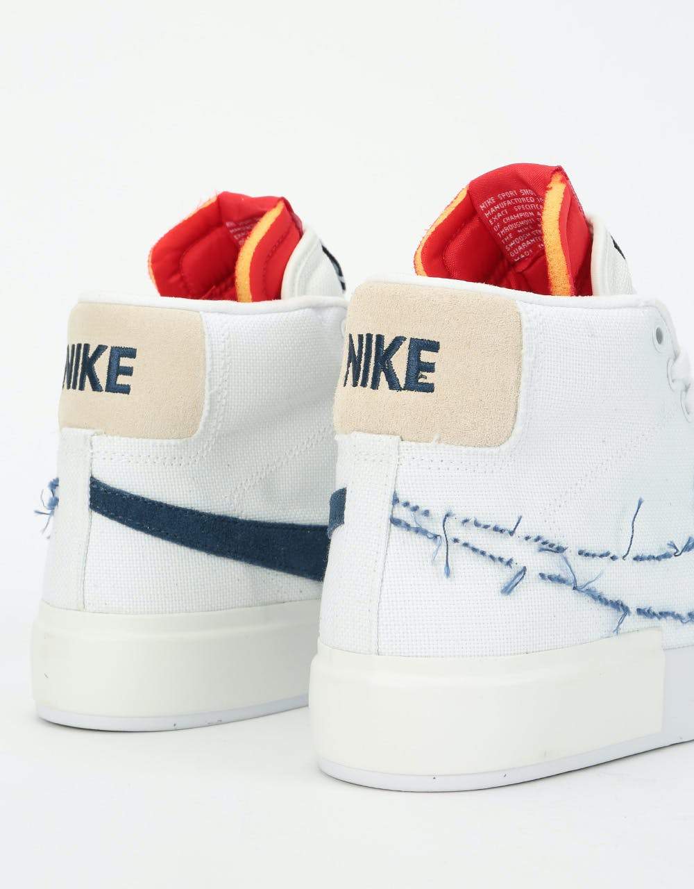 Nike SB Zoom Blazer Mid Edge Skate Shoes - White/Midnight Navy-University Red